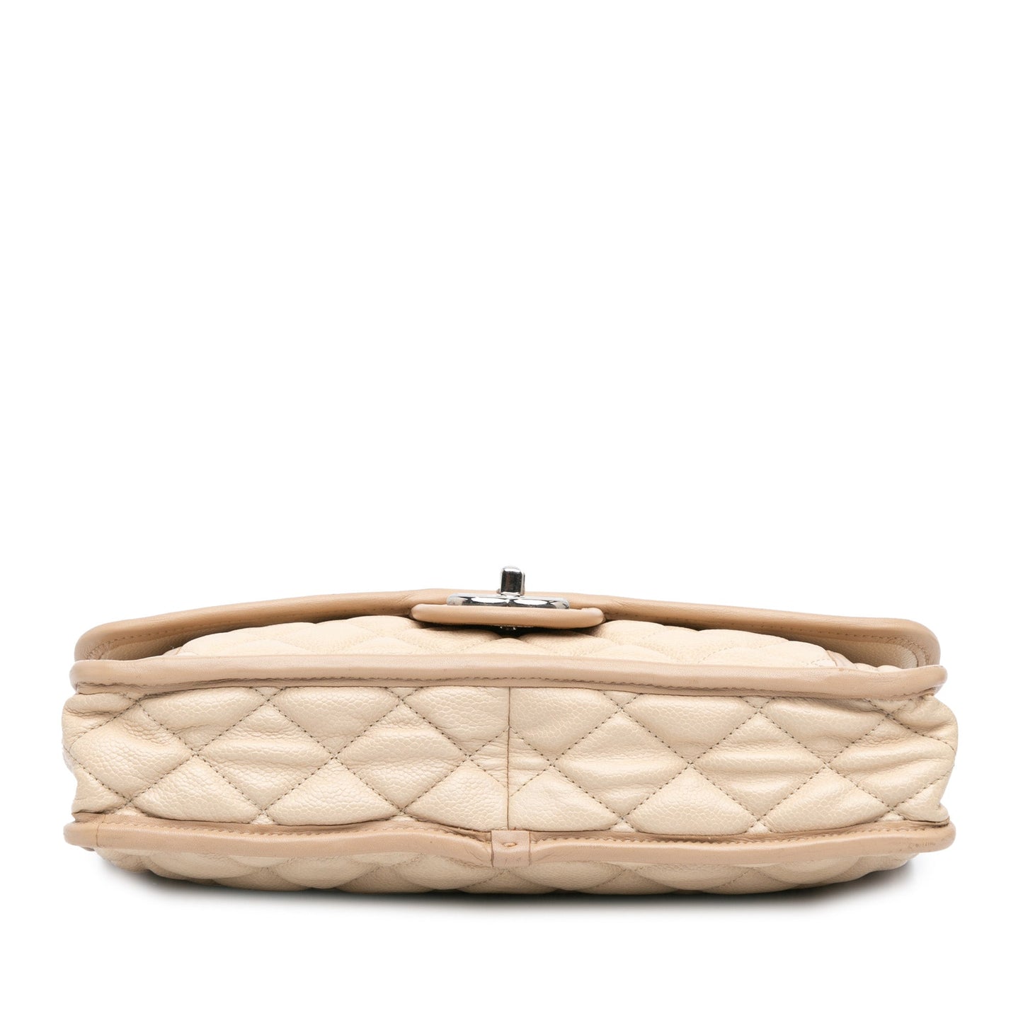 Beige Chanel Medium Caviar French Riviera Flap Shoulder Bag