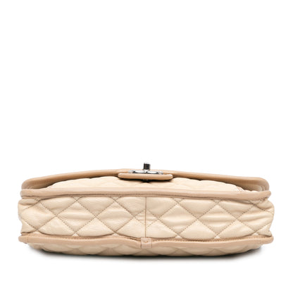 Beige Chanel Medium Caviar French Riviera Flap Shoulder Bag