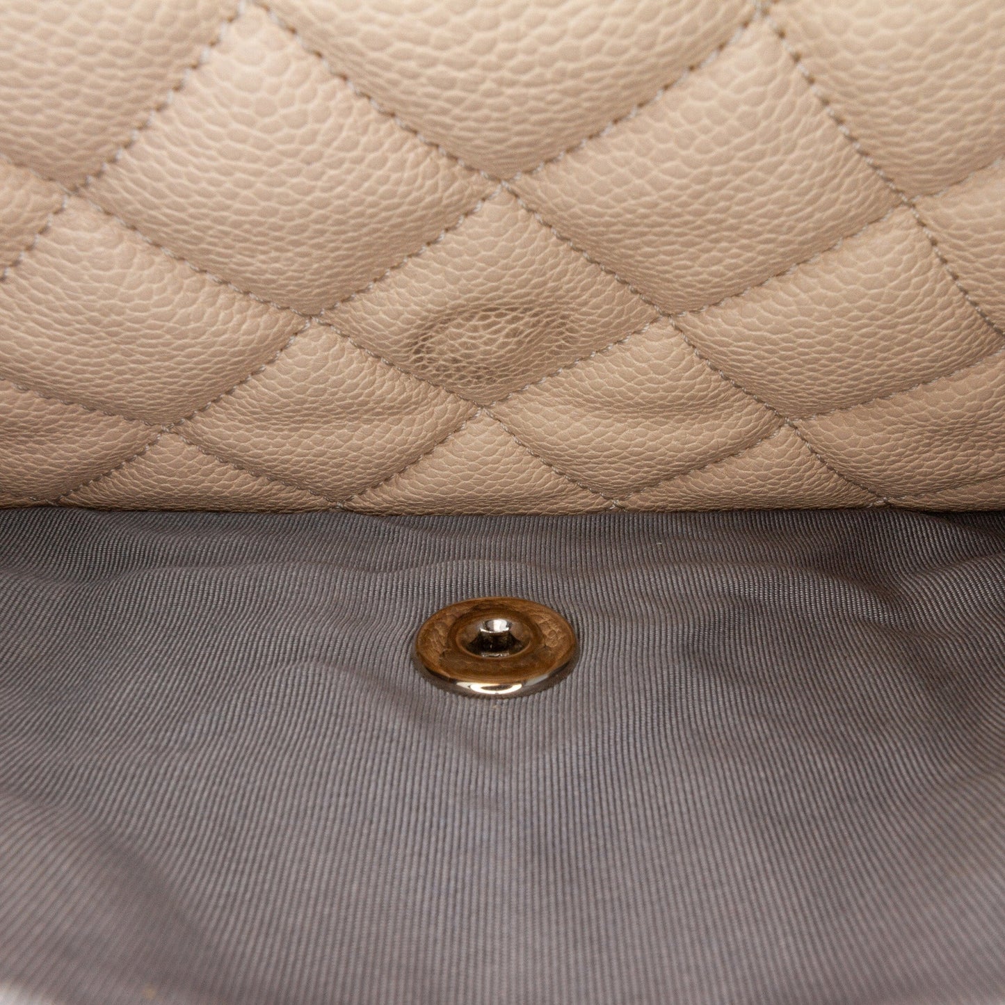 Beige Chanel Medium Caviar French Riviera Flap Shoulder Bag