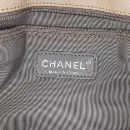 Beige Chanel Medium Caviar French Riviera Flap Shoulder Bag