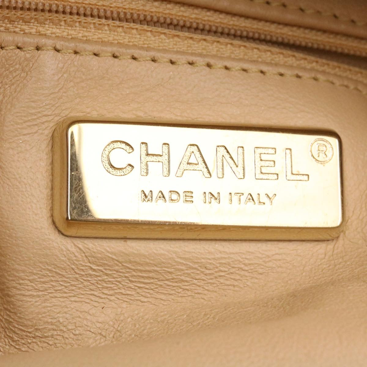 CHANEL Caviar Skin Tote Bag Leather White CC 28380A