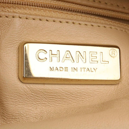 CHANEL Caviar Skin Tote Bag Leather White CC 28380A