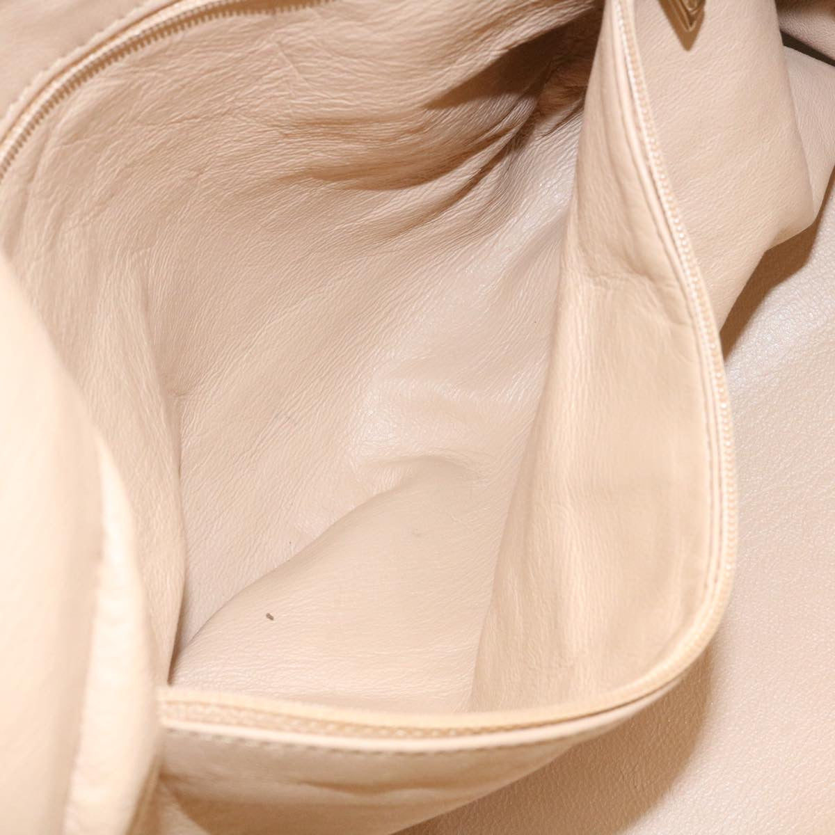 CHANEL Caviar Skin Tote Bag Leather White CC 28380A
