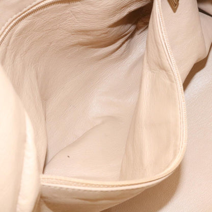 CHANEL Caviar Skin Tote Bag Leather White CC 28380A