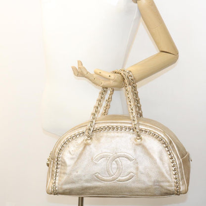 CHANEL Caviar Skin Tote Bag Leather White CC 28380A