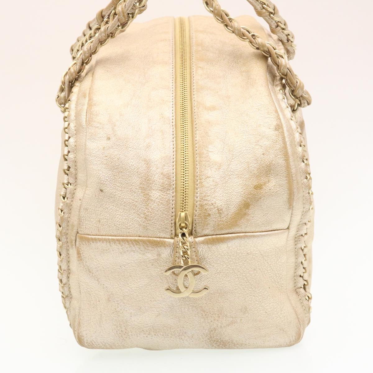 CHANEL Caviar Skin Tote Bag Leather White CC 28380A