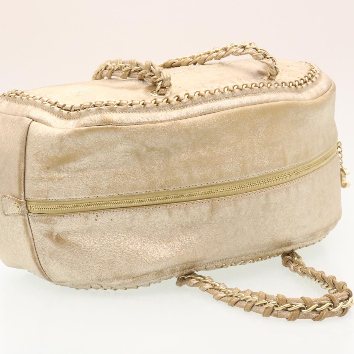 CHANEL Caviar Skin Tote Bag Leather White CC 28380A