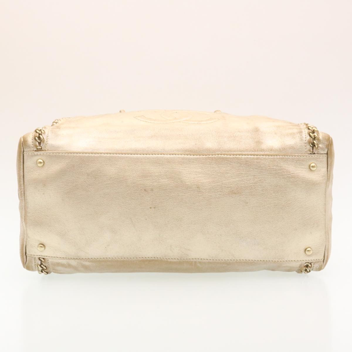 CHANEL Caviar Skin Tote Bag Leather White CC 28380A