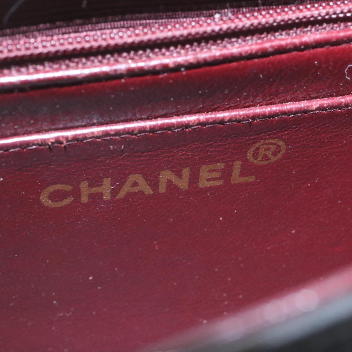 CHANEL Chain Turn Lock Diana Matelasse Shoulder Bag Lamb Skin Black 28470A