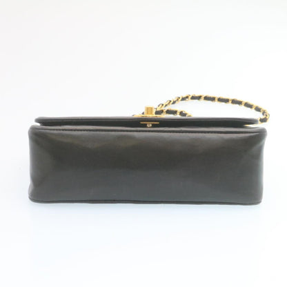CHANEL Chain Turn Lock Diana Matelasse Shoulder Bag Lamb Skin Black 28470A