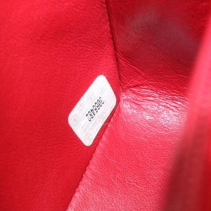 CHANEL Matelasse Chain Flap Shoulder Bag Lamb Skin Turn Lock Red CC 28661A