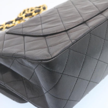 CHANEL Classic Matelasse 25 Chain Flap Shoulder Bag Lamb Skin Black 29001A