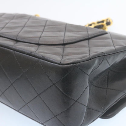 CHANEL Classic Matelasse 25 Chain Flap Shoulder Bag Lamb Skin Black 29001A