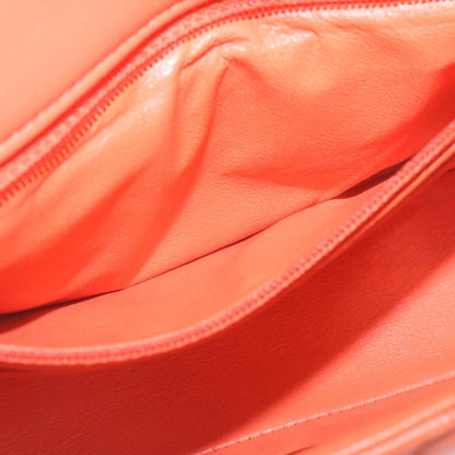 CHANEL Matelasse Mini Chain Flap Classic Shoulder Bag Lamb Skin Orange CC 29106A