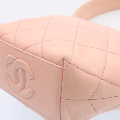 CHANEL Matelasse Hand Bag Lamb Skin Pink CC 29107A