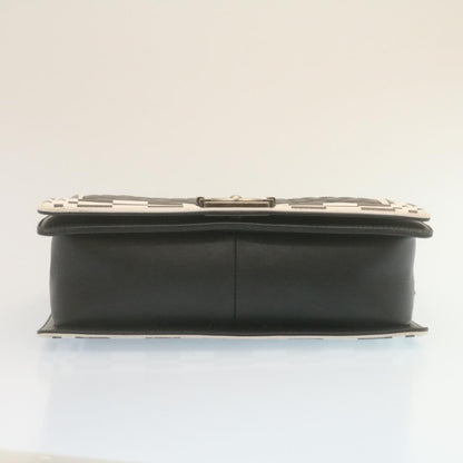 CHANEL Matelasse Boy Chanel Chain Shoulder Bag Lamb Skin Black CC 29190A