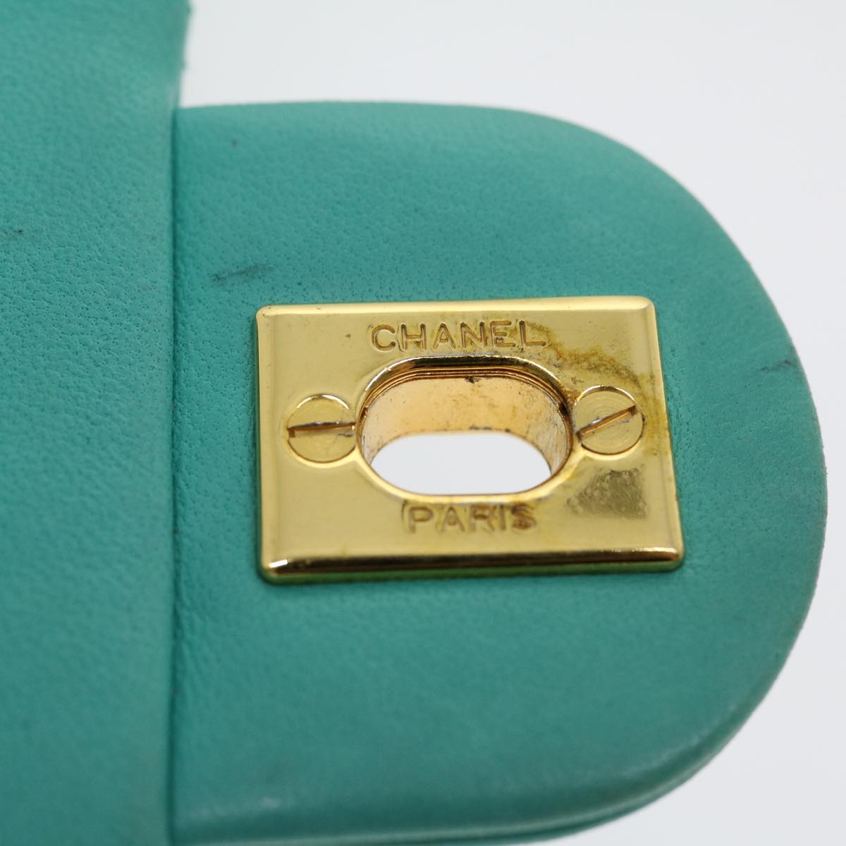 CHANEL Mini Matelasse Flap Chain Shoulder Bag Lamb Skin Light Blue 29527A