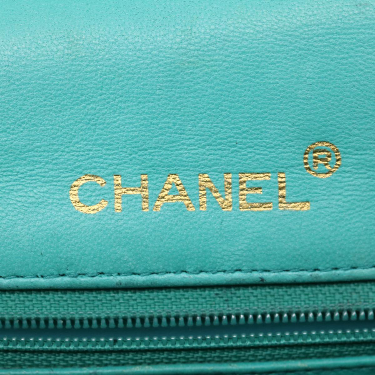 CHANEL Mini Matelasse Flap Chain Shoulder Bag Lamb Skin Light Blue 29527A