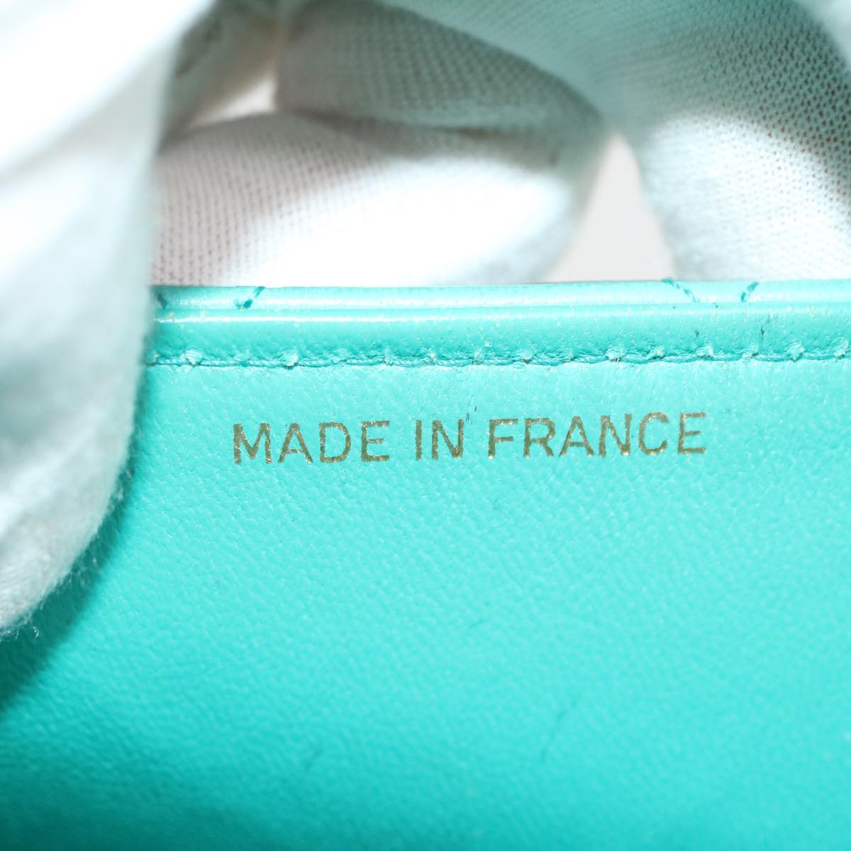 CHANEL Mini Matelasse Flap Chain Shoulder Bag Lamb Skin Light Blue 29527A