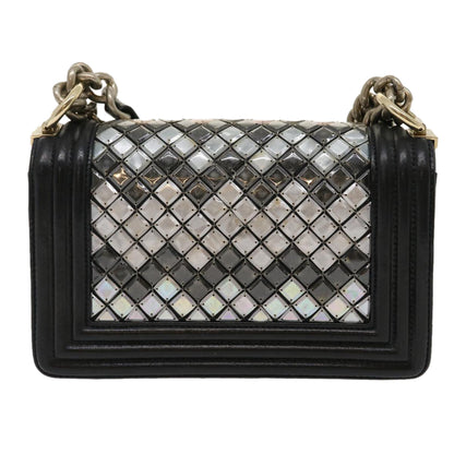 CHANEL Boy Chanel Chain Shoulder Bag Tile Black Multicolor CC 29551A