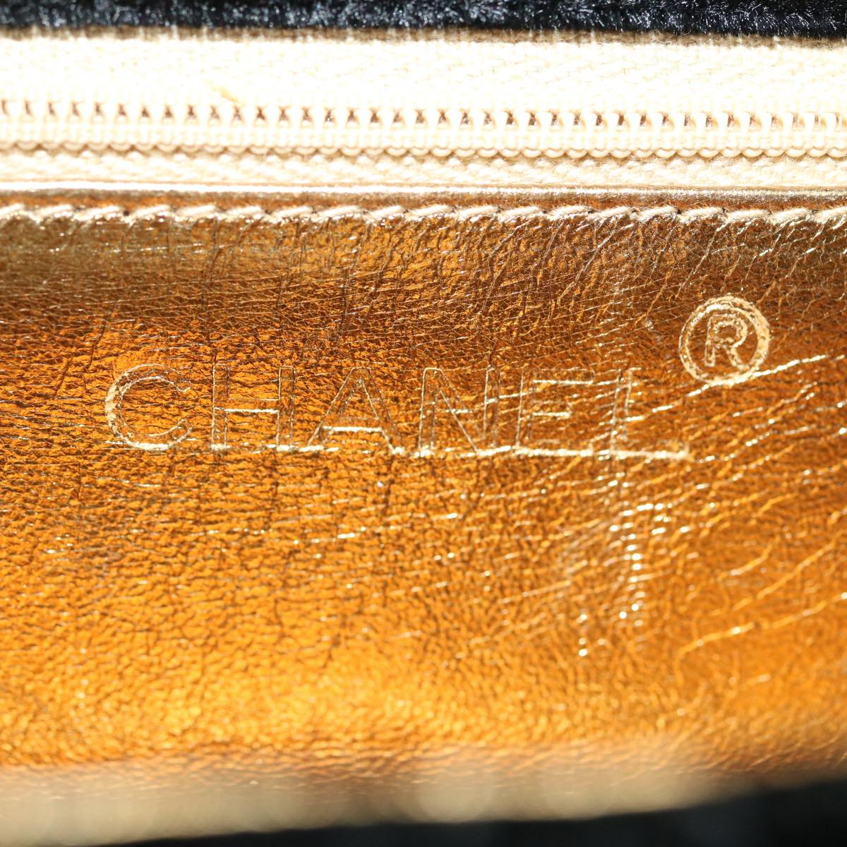 CHANEL Turn Lock Flap Matelasse Hand Bag velvet Black Gold CC 29565A
