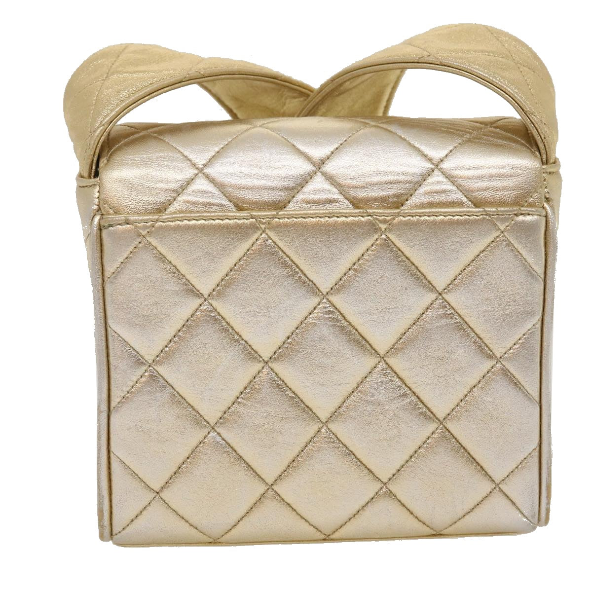 CHANEL Matelasse Shoulder Bag Lamb Skin Gold CC 29567A