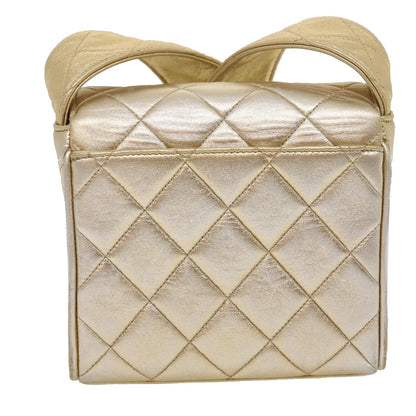 CHANEL Matelasse Shoulder Bag Lamb Skin Gold CC 29567A