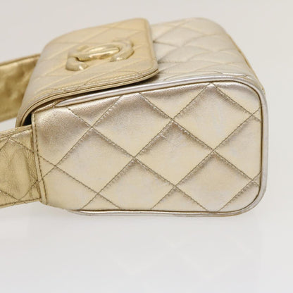 CHANEL Matelasse Shoulder Bag Lamb Skin Gold CC 29567A