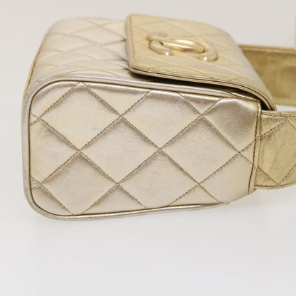 CHANEL Matelasse Shoulder Bag Lamb Skin Gold CC 29567A