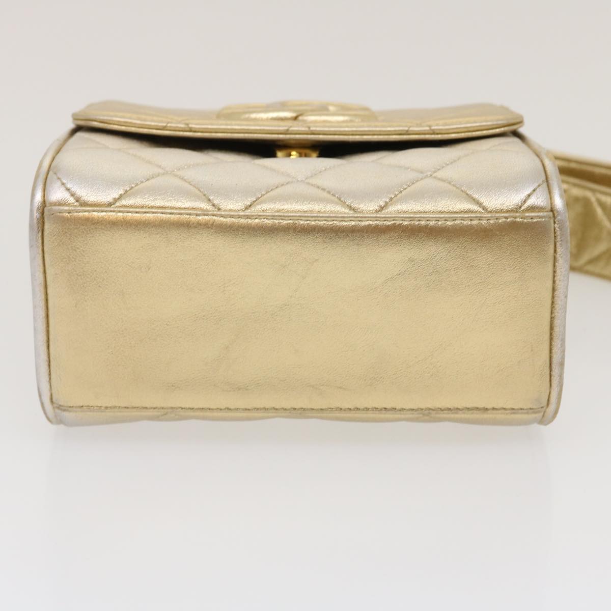 CHANEL Matelasse Shoulder Bag Lamb Skin Gold CC 29567A