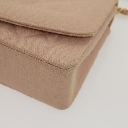 CHANEL Matelasse Turn Lock Chain Diana Shoulder Bag Canvas Pink CC 29889A