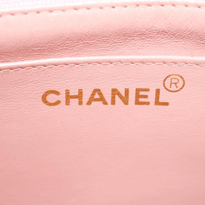CHANEL Matelasse Turn Lock Chain Diana Shoulder Bag Canvas Pink CC 29889A