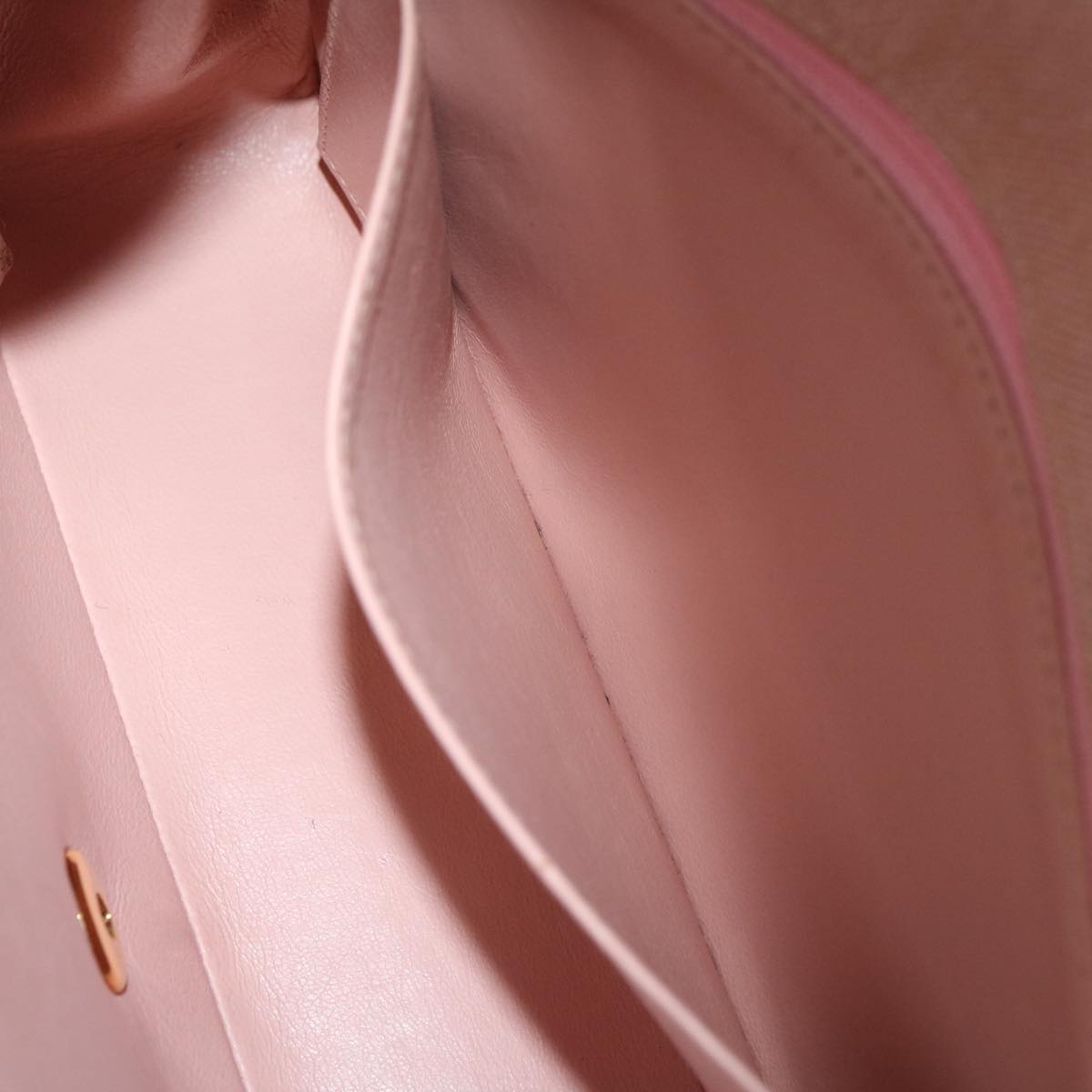 CHANEL Matelasse Turn Lock Chain Diana Shoulder Bag Canvas Pink CC 29889A