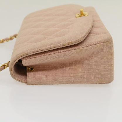 CHANEL Matelasse Turn Lock Chain Diana Shoulder Bag Canvas Pink CC 29889A
