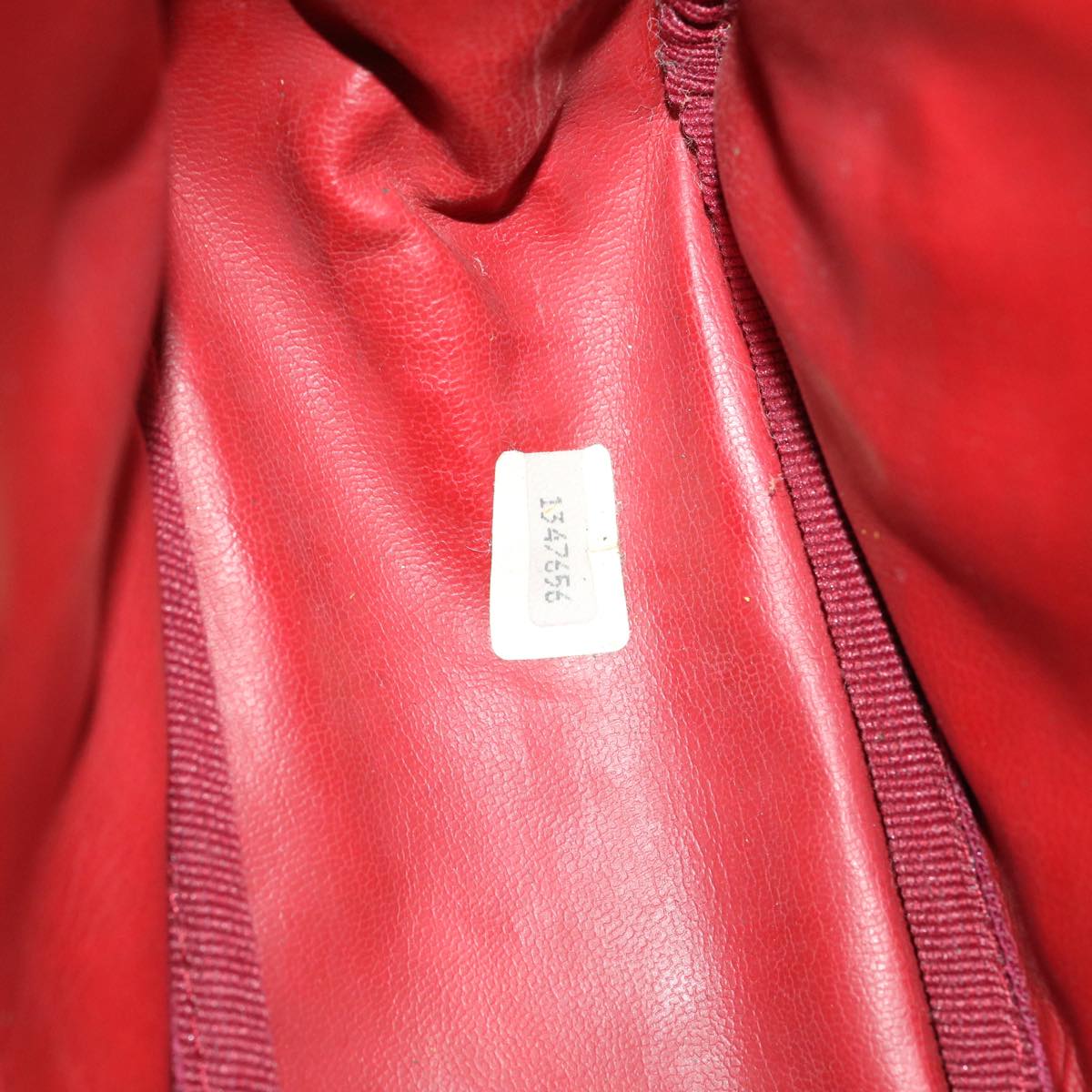 CHANEL Matelasse Chain Shoulder Bag Lamb Skin Enamel Red Clear CC 29894A