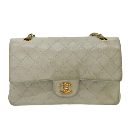 CHANEL Classic Matelasse 25 Double Chain Flap Shoulder Bag Lamb Skin 29961A