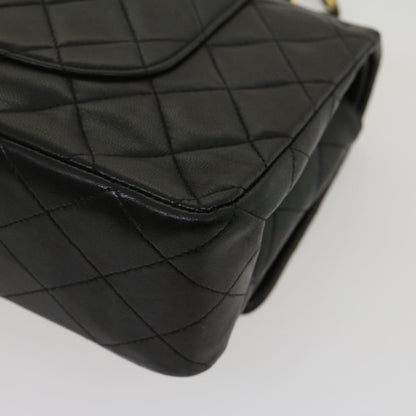 CHANEL Classic Matelasse 25 Chain Flap Shoulder Bag Lamb Skin Black 29962A