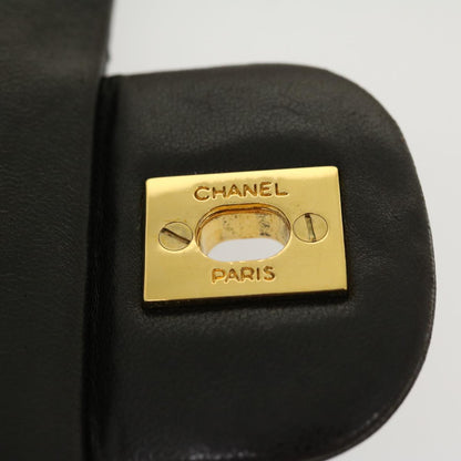 CHANEL Classic Matelasse 25 Chain Flap Shoulder Bag Lamb Skin Black 29962A