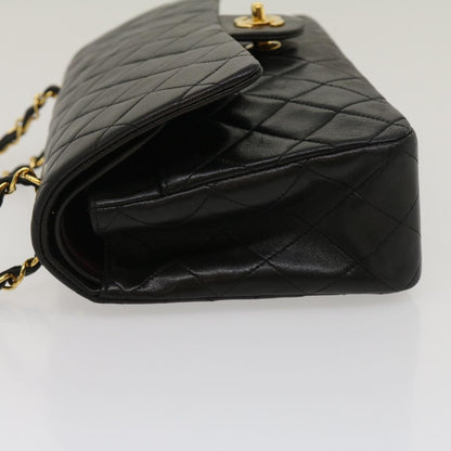 CHANEL Classic Matelasse 25 Chain Flap Shoulder Bag Lamb Skin Black 29962A