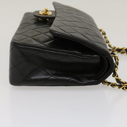 CHANEL Classic Matelasse 25 Chain Flap Shoulder Bag Lamb Skin Black 29962A