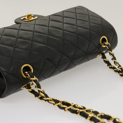 CHANEL Classic Matelasse 25 Chain Flap Shoulder Bag Lamb Skin Black 29962A