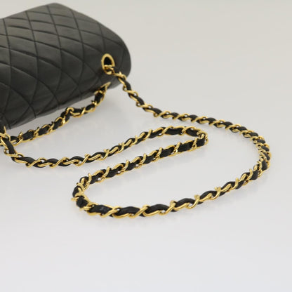CHANEL Classic Matelasse 25 Chain Flap Shoulder Bag Lamb Skin Black 29962A