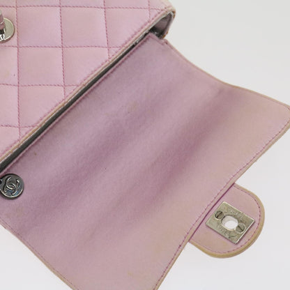 CHANEL Matelasse Hand Bag Silk Satin Pink CC 29999A