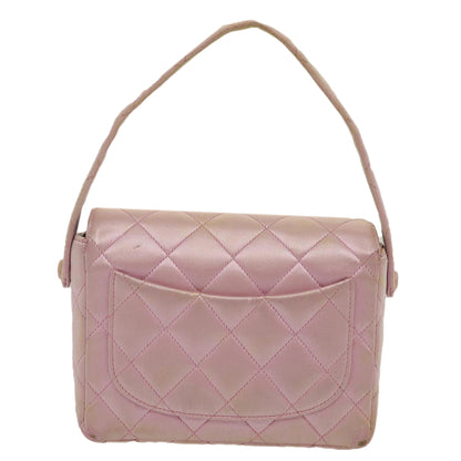 CHANEL Matelasse Hand Bag Silk Satin Pink CC 29999A