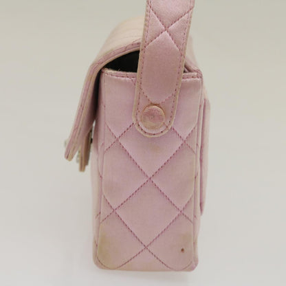 CHANEL Matelasse Hand Bag Silk Satin Pink CC 29999A