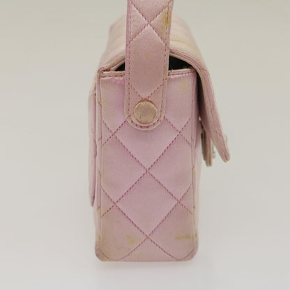 CHANEL Matelasse Hand Bag Silk Satin Pink CC 29999A