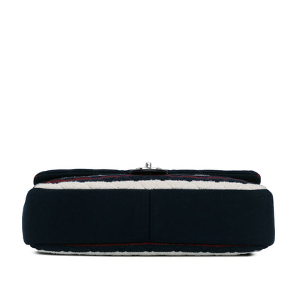 Chanel Sac Maxi Multicolor Stripe Jersey Rope Flap