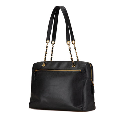 Black Chanel Caviar CC Shoulder Bag