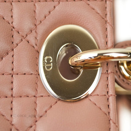 Christian Dior Lambskin My ABCDior Lady Dior Dark Beige Gold Hardware