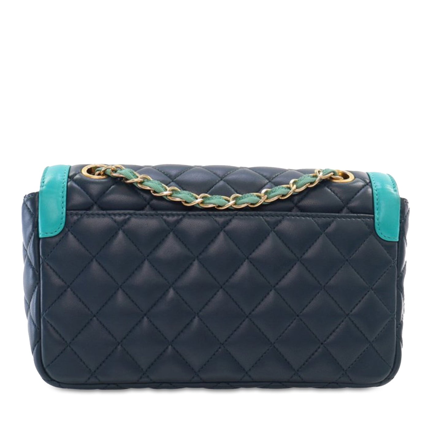 Blue Chanel Medium Quilted Lambskin Two-Tone Day Flap Crossbody Bag